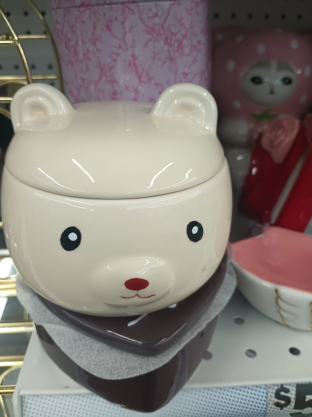 Cream Bear Ceramic Jar - Home Accents